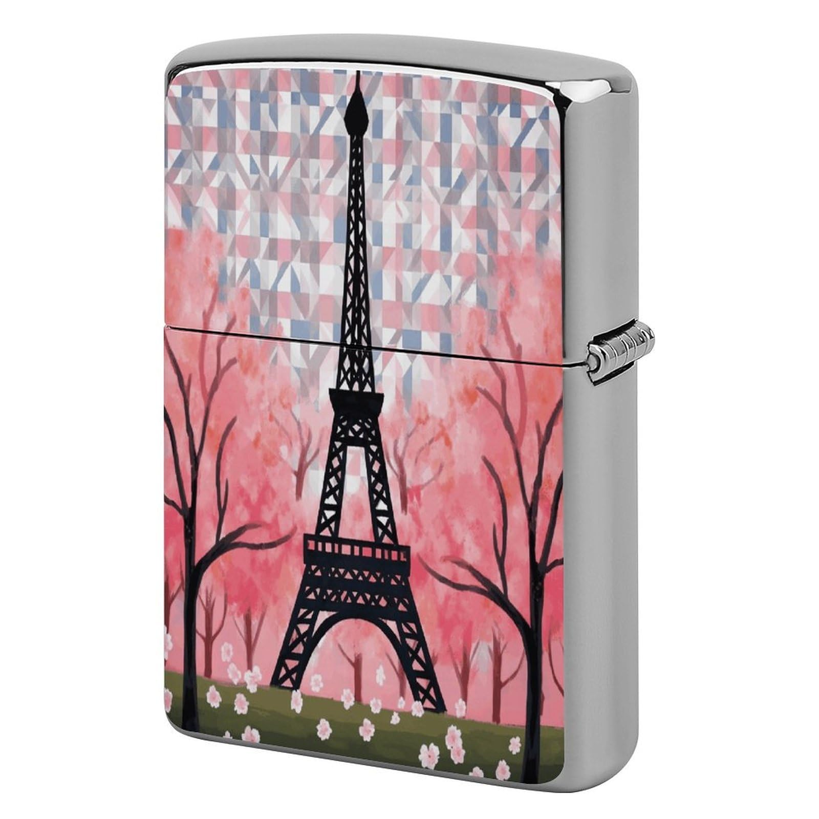 Fodpand Style Eiffel Tower Pattern Metal Lighter Case Cover Lighter Sleeve