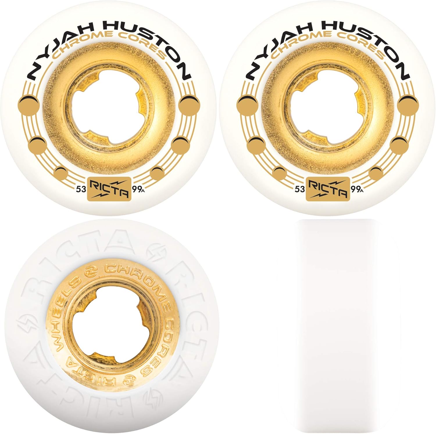 Ricta Wheels Nyjah Huston Chrome Core White / Gold