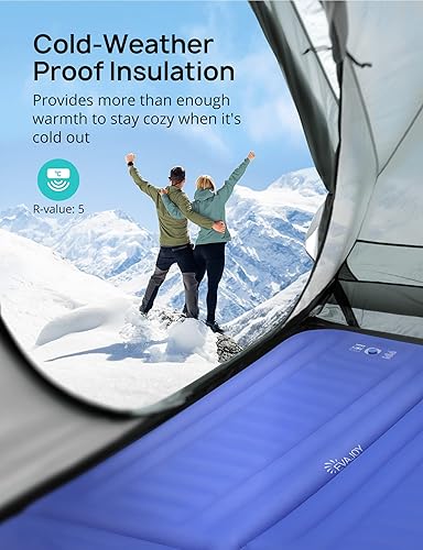 Miniatura 6 de Ehohed Colchoneta inflable doble ligera para acampar con bomba integrada, alfombrilla de dormir para dos personas, almohada integrada de 7 pulgadas,