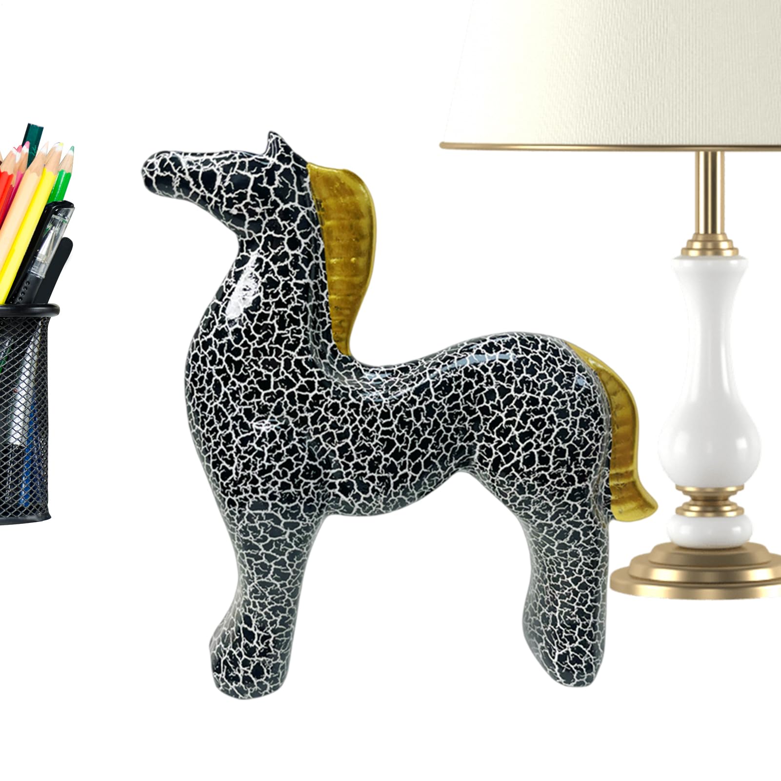 Idée cadeau pour fête d'anniversaire : statue de cheval en résine colorée