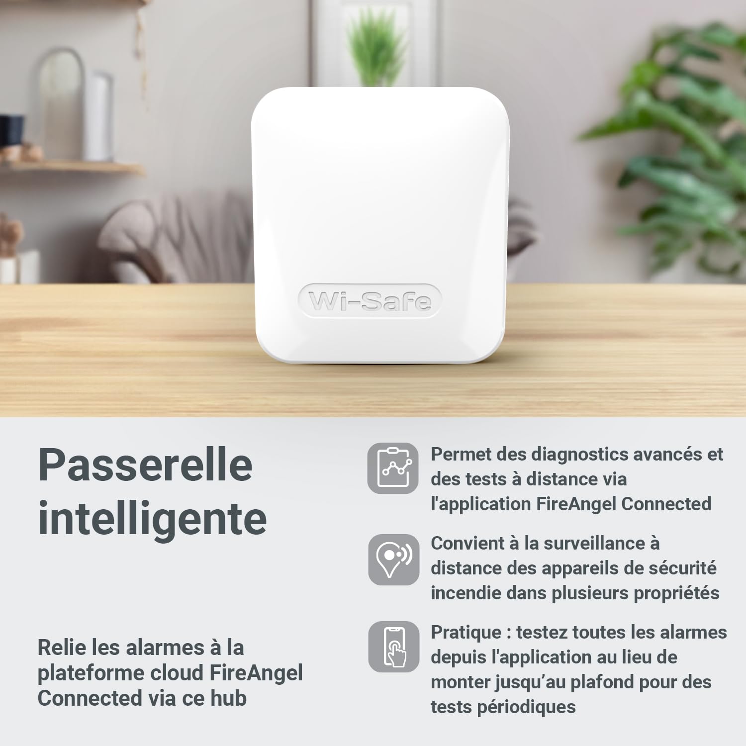 FireAngel - WG2-INT Smart Gateway Hub pour Connecté Interlié, sans Fil, Carbon Monoxide, Chauffage, Détecteurs de Fumée, Alert Via App, Blanc
