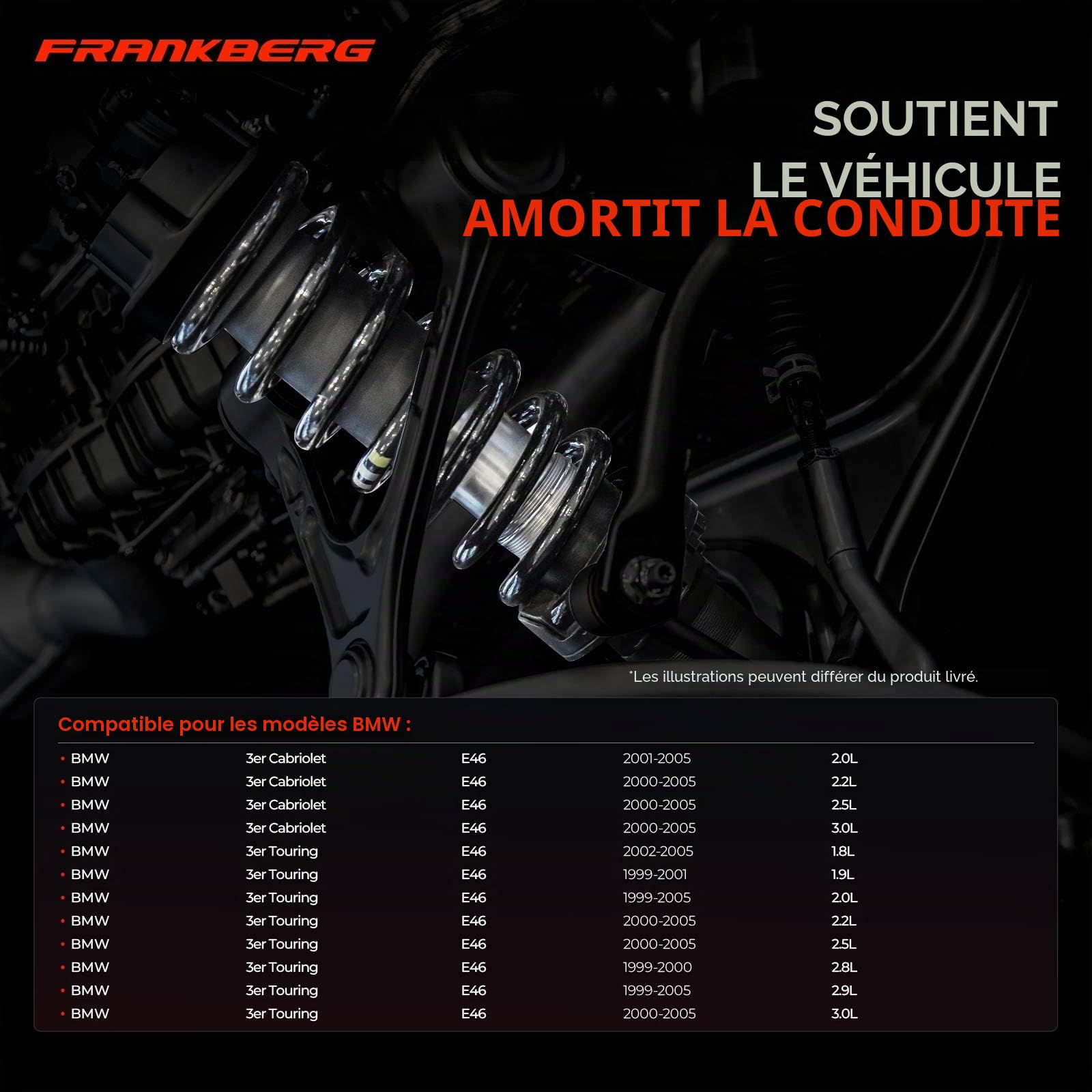 Frankberg 2 ressorts de suspension pour essieu arrière 33536750756