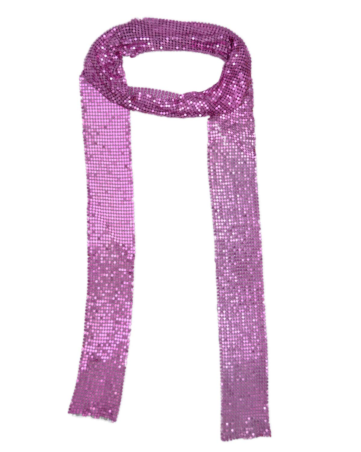 Buy Croozy Women Glitter Sparkle Metal Sequins Neck Tie Scarf Party Evening Long Thin Skinny Tie Shawls Neckerchief At