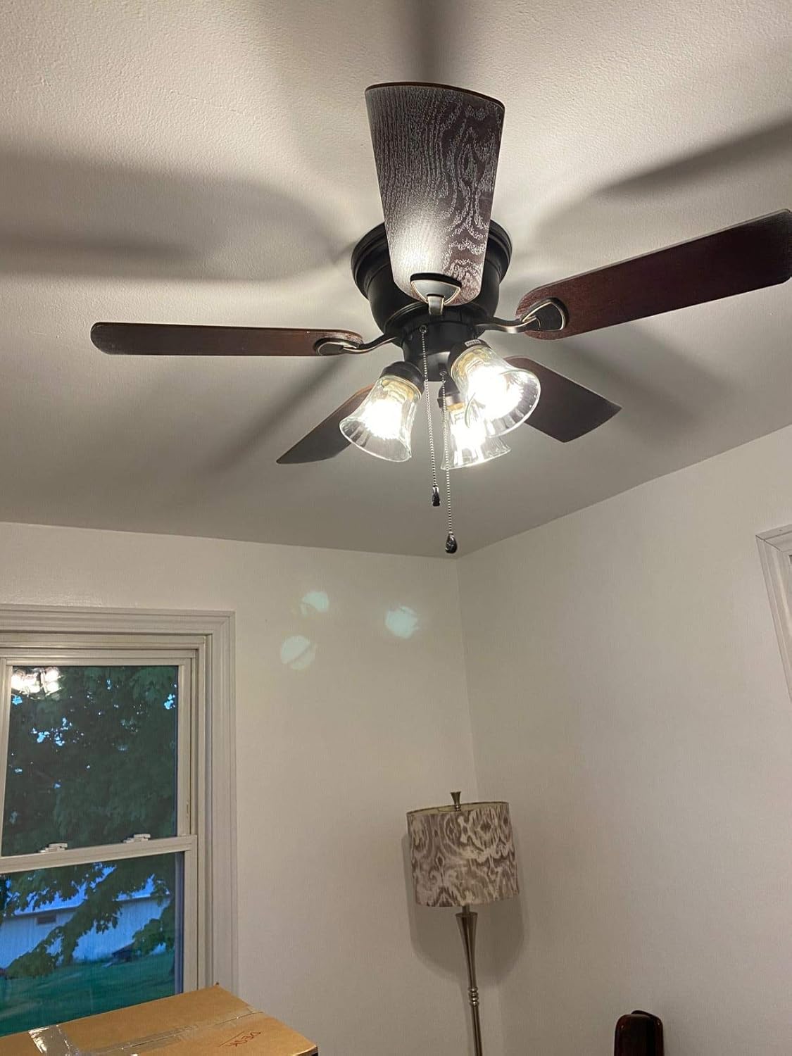 Premium Ceiling Fan Light Covers, Hammered Style Bell Glass Shade, Lighting Replacement Glass Shade Standard 2-1/8" Fitter Size, Perfect Ceiling Fan Replacement Glass Accessories, Set of 4