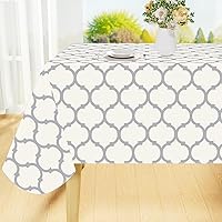 Vista 35 de Smiry - Mantel rectangular de vinilo impermeable con reverso de franela, lavable, a prueba de derrames, para mesa rectangular, comedor, campamento