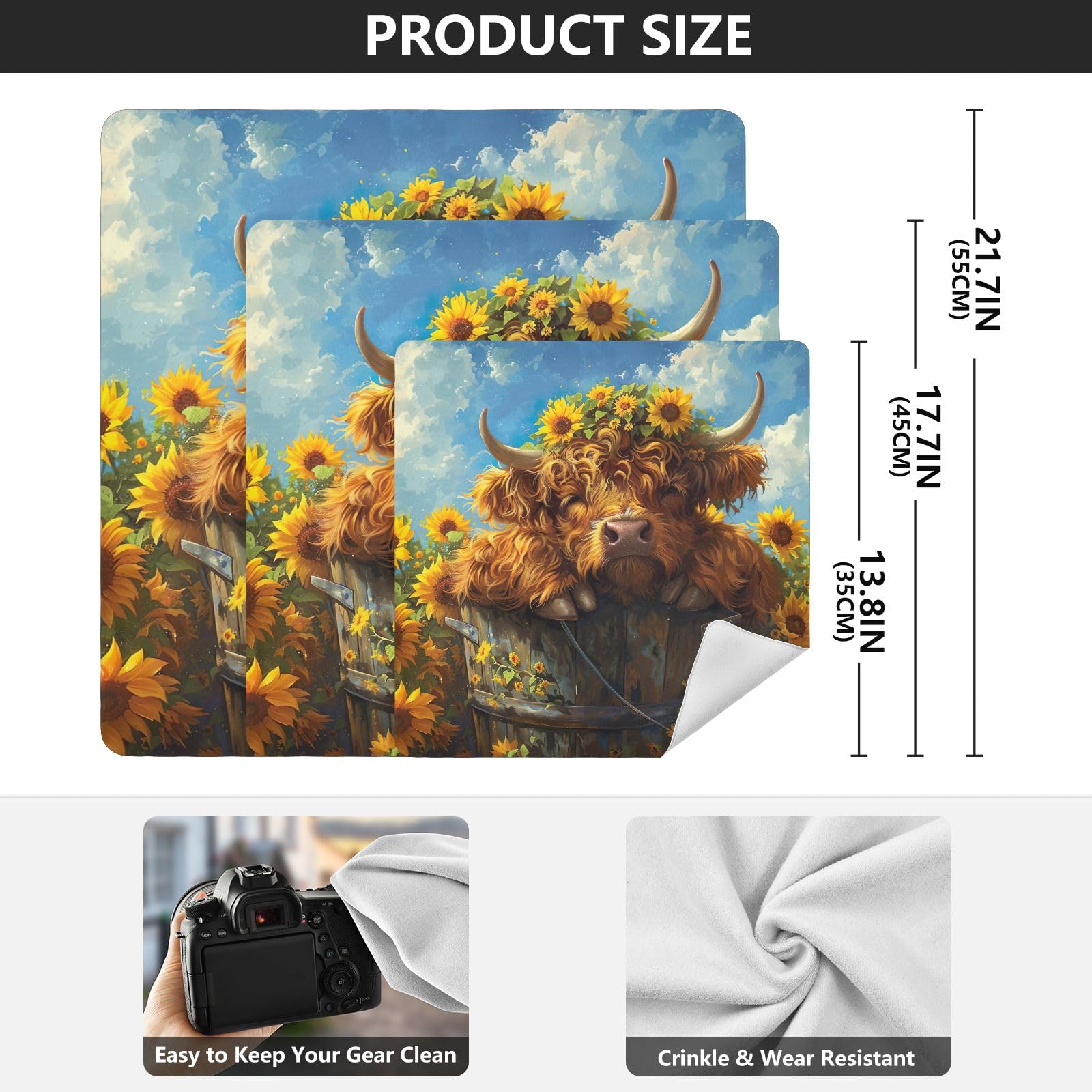 ODAWA Cute Highland Cow Floral 13.8