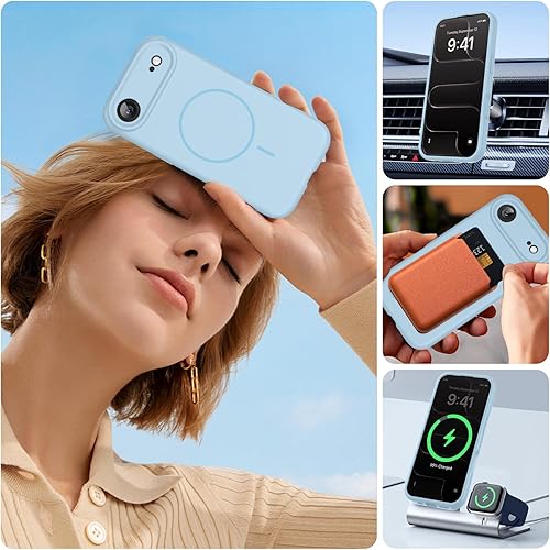 Miniatura 1281 de Miracase - Funda diseñada para iPhone 11 con protector de pantalla, funda de goma de silicona líquida, protección total contra caídas y a prueba