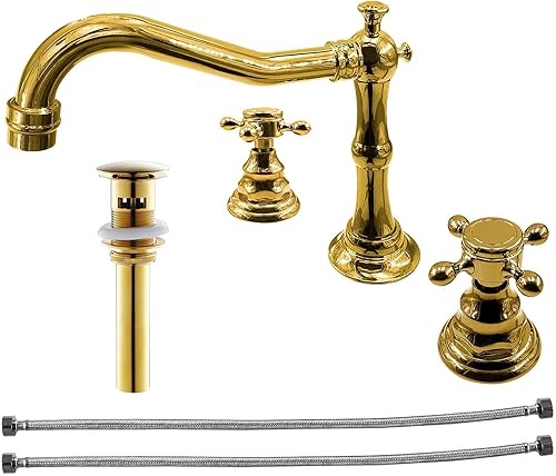 Miniatura 4 de Accesorio de ducha de 8 pulgadas, cabezal de ducha de lluvia con pulido en aerosol de mano dorado de doble perilla, mezclador de baño, juego