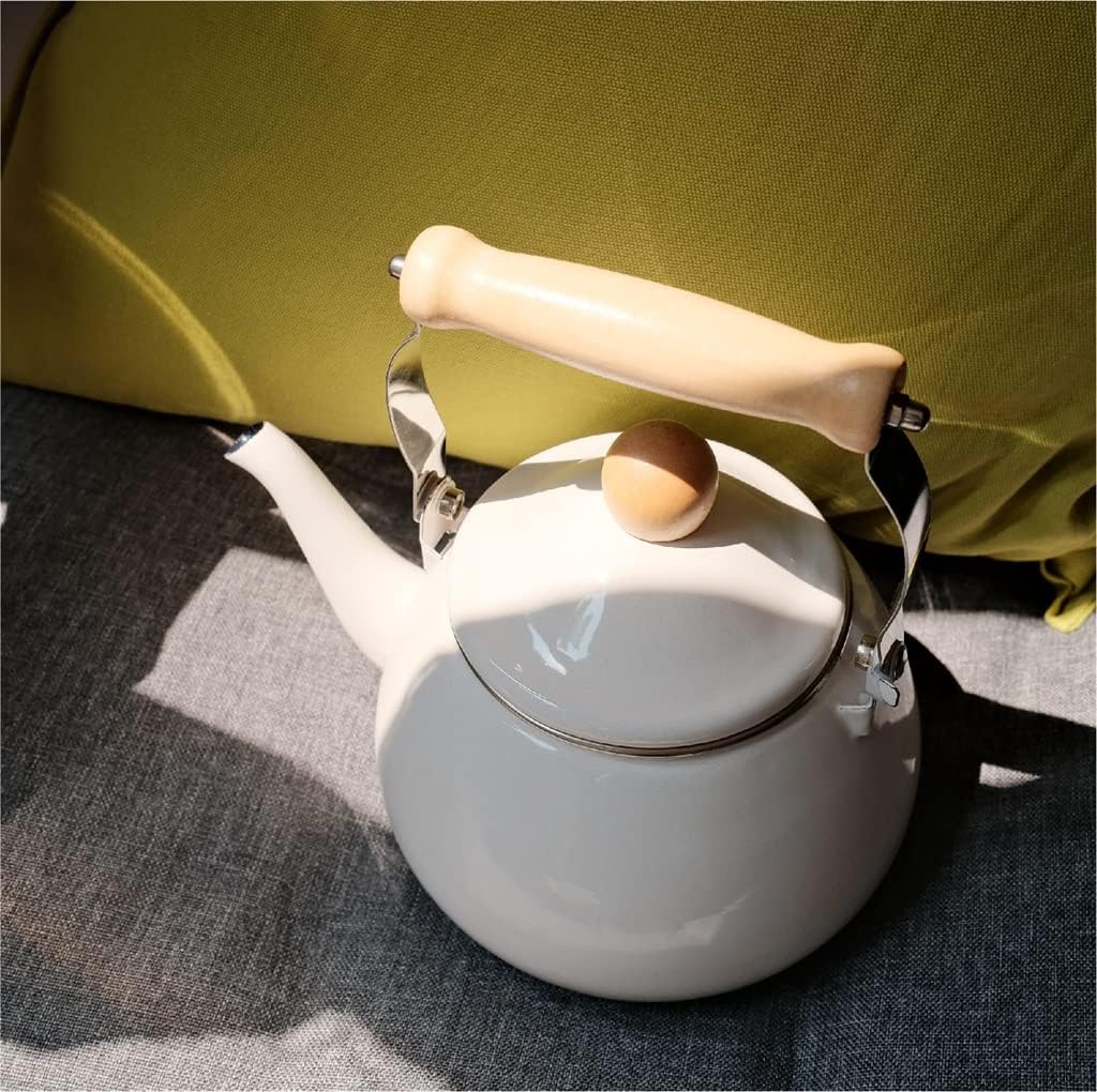 Family Enamel Pot Kitchen Utensils Outdoor Camping Camping Kettle Teapot 1.6L (Color : A, Size : 1.6L) (A 1.6L)