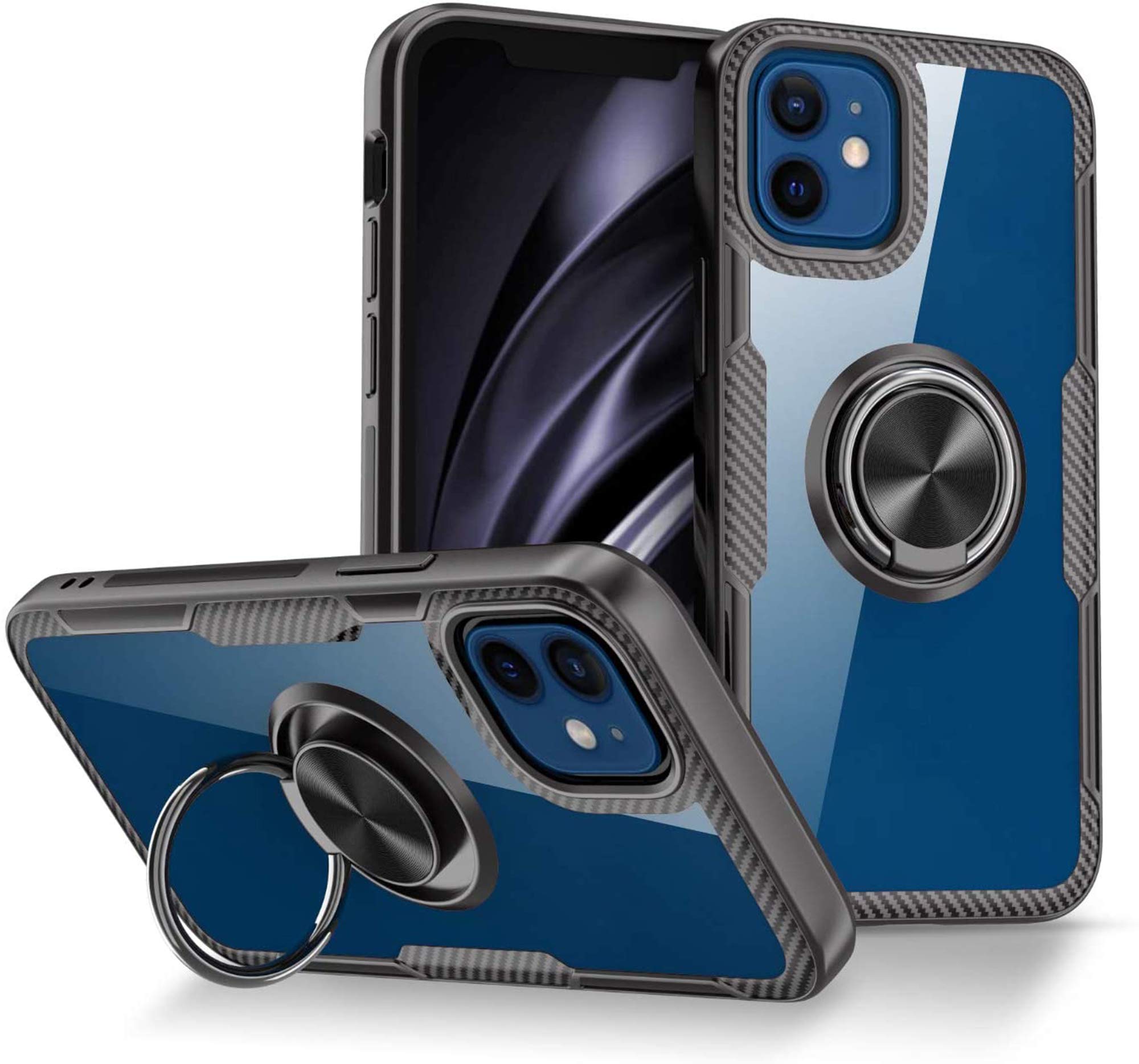 elove TPU, PC Hybrid Transparent Back Case For iPhone 12 Mini Shock Proof Air Cushion Protection with 360° Rotating Ring Holder Kickstand Back Cover Compatible for iPhone 12 Mini 5.4 (Black/Transparent) (B08RDG11BW) Amazon Price History, Amazon Price Tracker