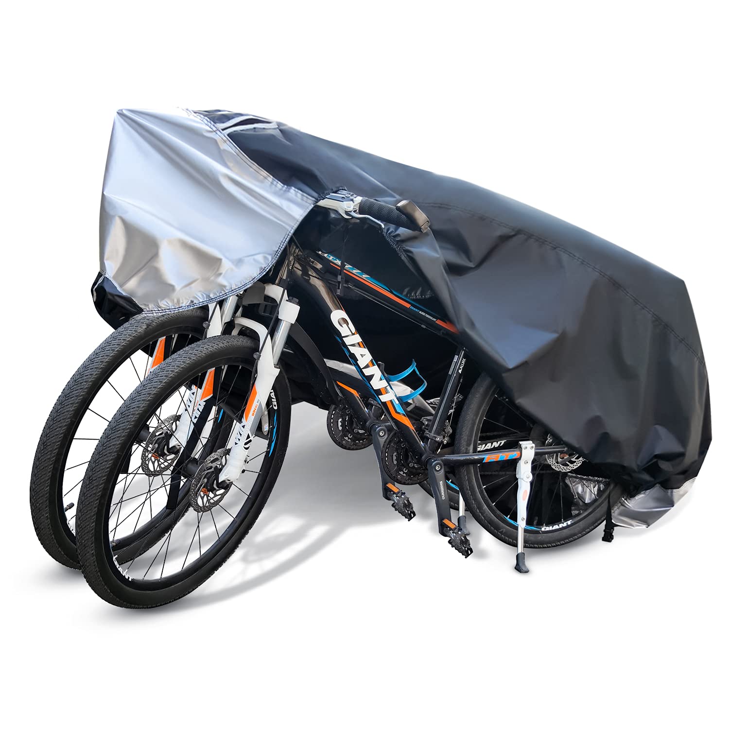 SEAZEN Bike Cover Outdoor Storage Waterproof Bicycle Covers Rain Sun UV Dust Wind Proof with Lock Hole, Heavy Duty Bike Covers with Storage Bag for Mountain Road Electric City Bike