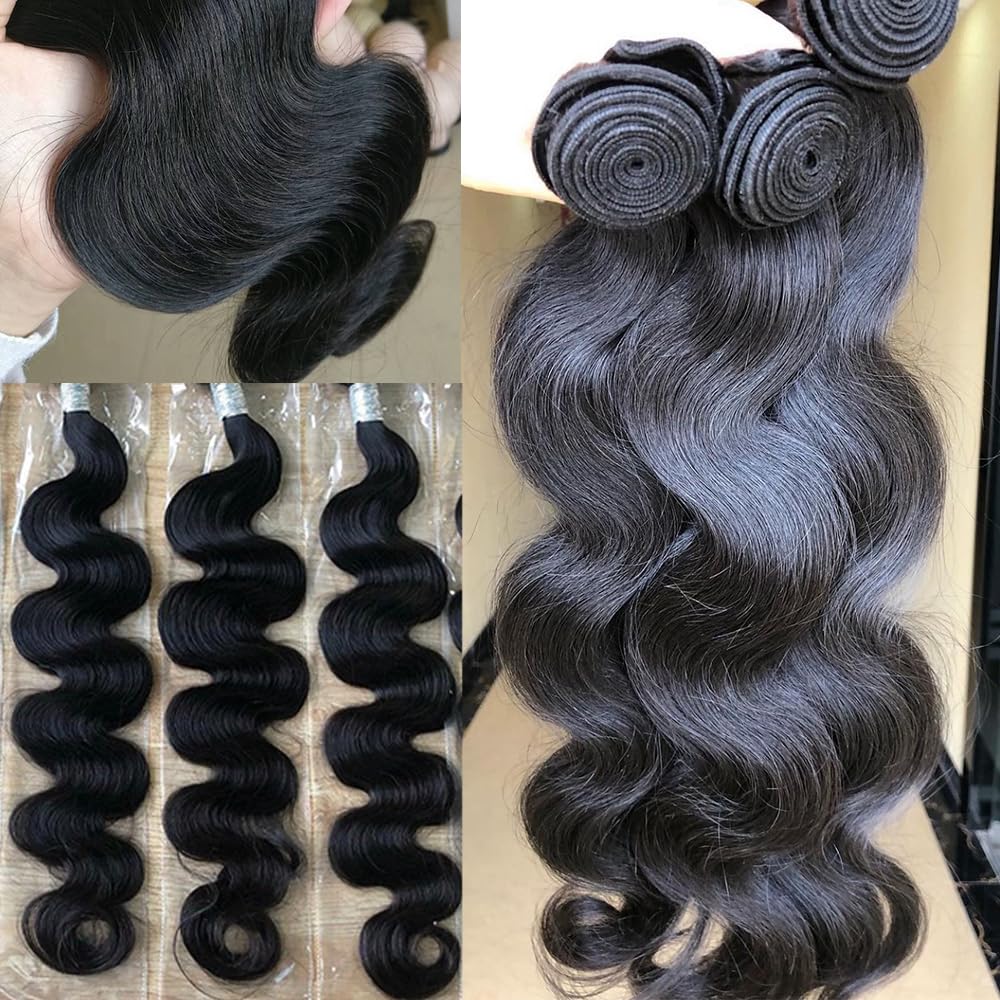Body Wave Human Hair Bundles One-Directional Cuticles 14 16 18 Inch 3 Bundles Human Hair Weave 12A Unprocessed Brazilian Virgin Human Hair Extensions