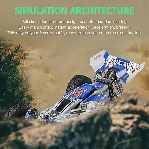 Miniatura 6 de GoolRC WLtoys 144011 - Autos RC para adultos, auto de control remoto a escala 114, 4WD 65 KMH, auto de carreras RC de alta velocidad, 2.4 GHz, todo