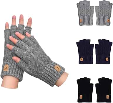 3 Paia Guanti Lunghi A Maglia Senza Dita - Morbidi, Caldi E Traspiranti Per Autunno/Inverno - Foto 3