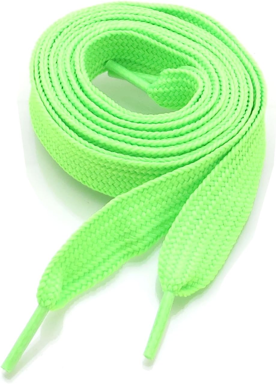 Thick Flat 3/4" Wide Shoelaces Solid Color Strings for All Shoe Types - Chunky Fat Laces for Sneakers, Boots
