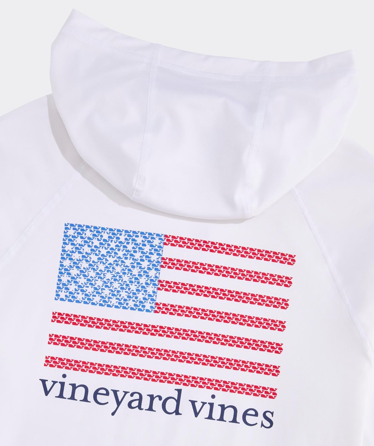 Vineyard Vines Men's Micro Whale Flag Long-Sleeve Harbor Performance Hoodie Tee