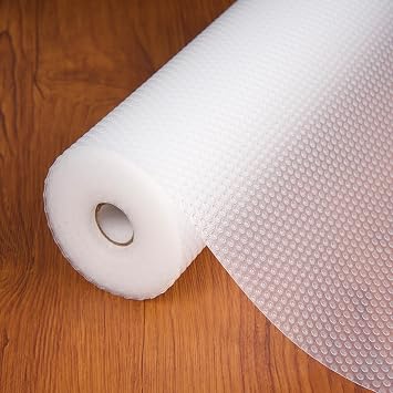 Shelf Liners for Kitchen Cabinets Non-Adhesive & Washable,Non Slip Cabinet Liners for Shelves Waterproof & Oil Proof,Clear Plastic Drawer Liner,Easy to Cut & Food-Grade EVA 17.5 x 20 x 2 Rolls CT-1