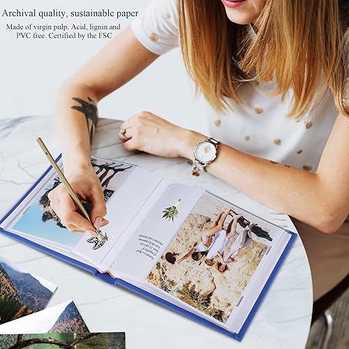 Miniatura 5 de Álbum de fotos de 4 x 6 pulgadas con capacidad para 60 fotos con bolsillos verticales deslizantes, libro de fotos, cubierta de lino, álbumes de