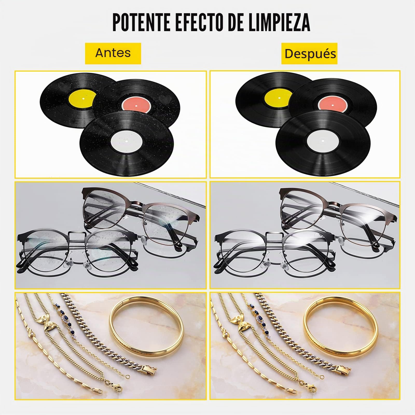VEVOR Limpiador Ultrasónico 395 x 25 x 325 mm Limpiador Ultrasónico de Vinilo 6 L Máquina de Limpieza Ultrasónica de Vinilo 8 Discos 180W Limpiador Ultrasónico de Discos, Rejilla de Secado para Tienda