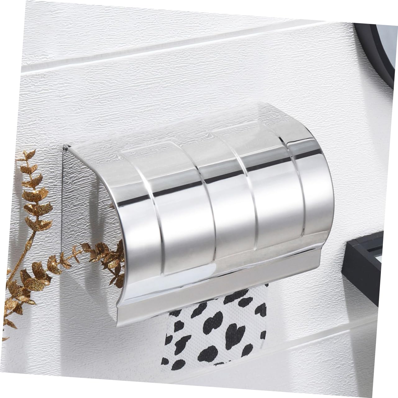 LIFKOME Portarotolo e Contenitore per Carta Igienica da Parete in Acciaio Inox Argento, senza Foratura, Facile da Lavare, per Bagno e Hotel
