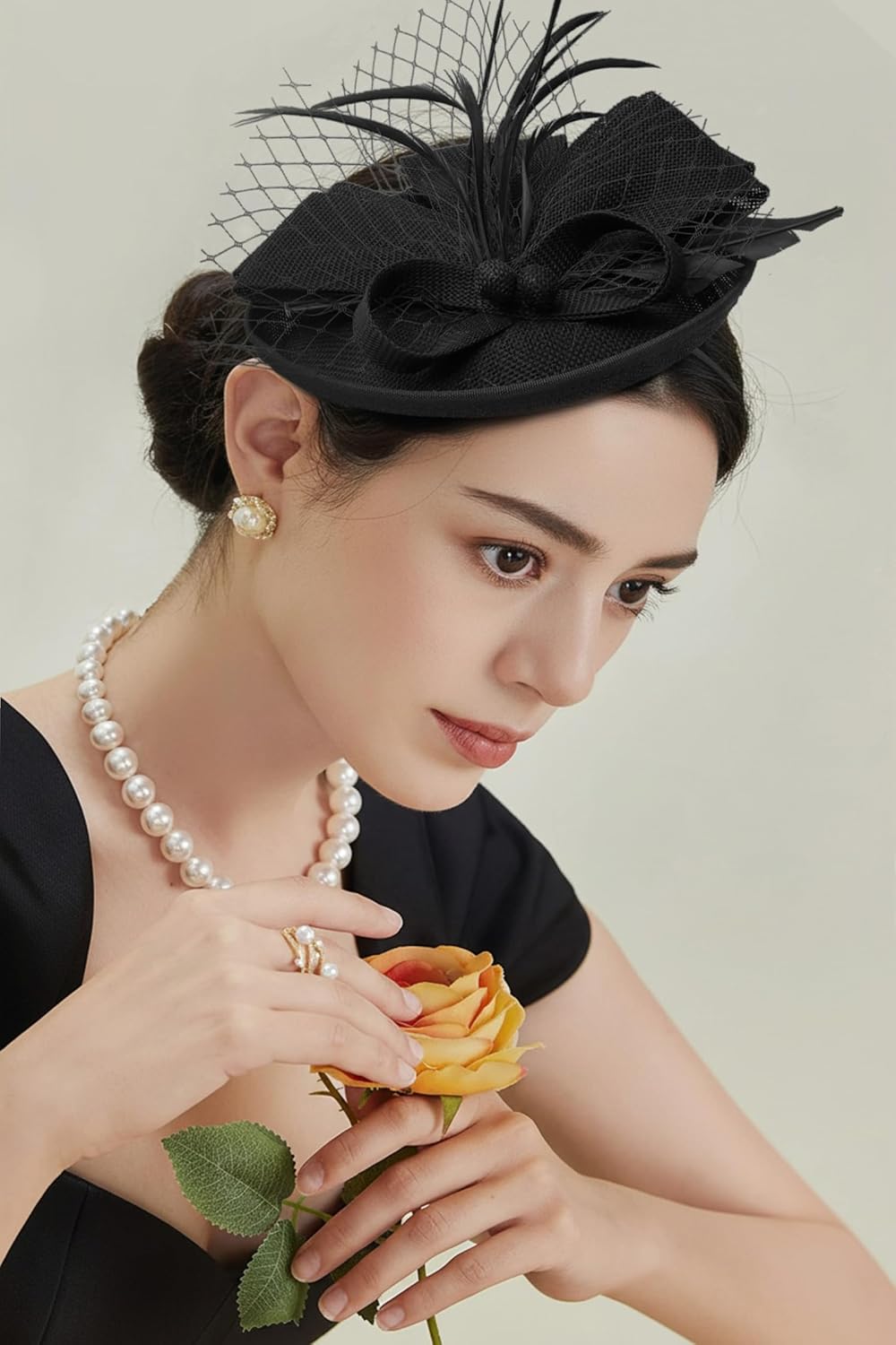 BABEYOND Fascinators Hats for Women - Tea Party 2025 Kentucky Fascinator Pillbox Derby Hat Sinamay Headband with Hair Clip - Image 4