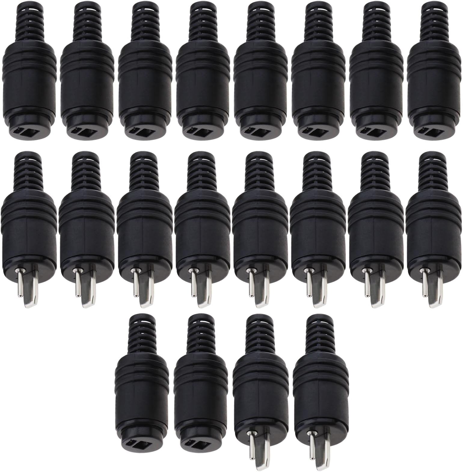 Create idea 20PCS 2 Pin DIN Speaker Plug with Screw Terminals HiFi Loudspeaker Cable Connector for HiFi Loud Speaker Devices No Soldering 10PCS Male & 10PCS Female