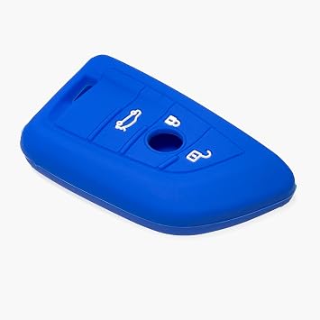 2-Pack Silicone Car Key Covers compatible with BMW 1 2 3 4 5 6 7 Series 2008-2020, X1 X2 X3 X4 X5 X6 2010-2022, 3B Remote Key – Anti-slip key fob case protector by Click&Fit Black&Blue