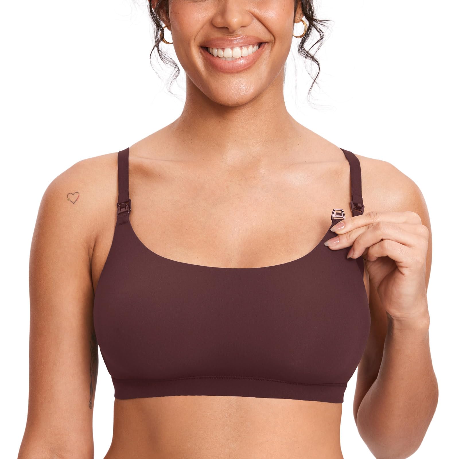 MOMANDA Women's Inbarely Nursing Bras Seamless Wireless Support Maternity Bralette for Breastfeeding Hazelnut XXL