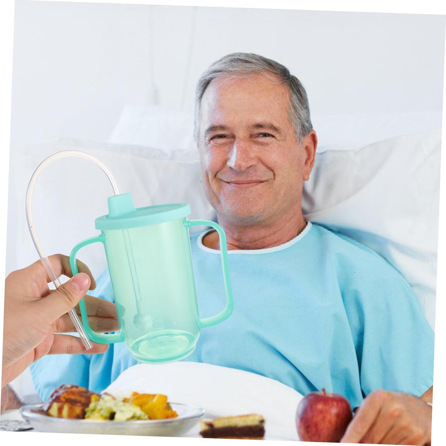 Elderly Care Drinking Cup Spill Proof Liquid Feeding Mug for Bedridden Patients Prevention Design 300ml Capacity for Maternity and Disabled Adults