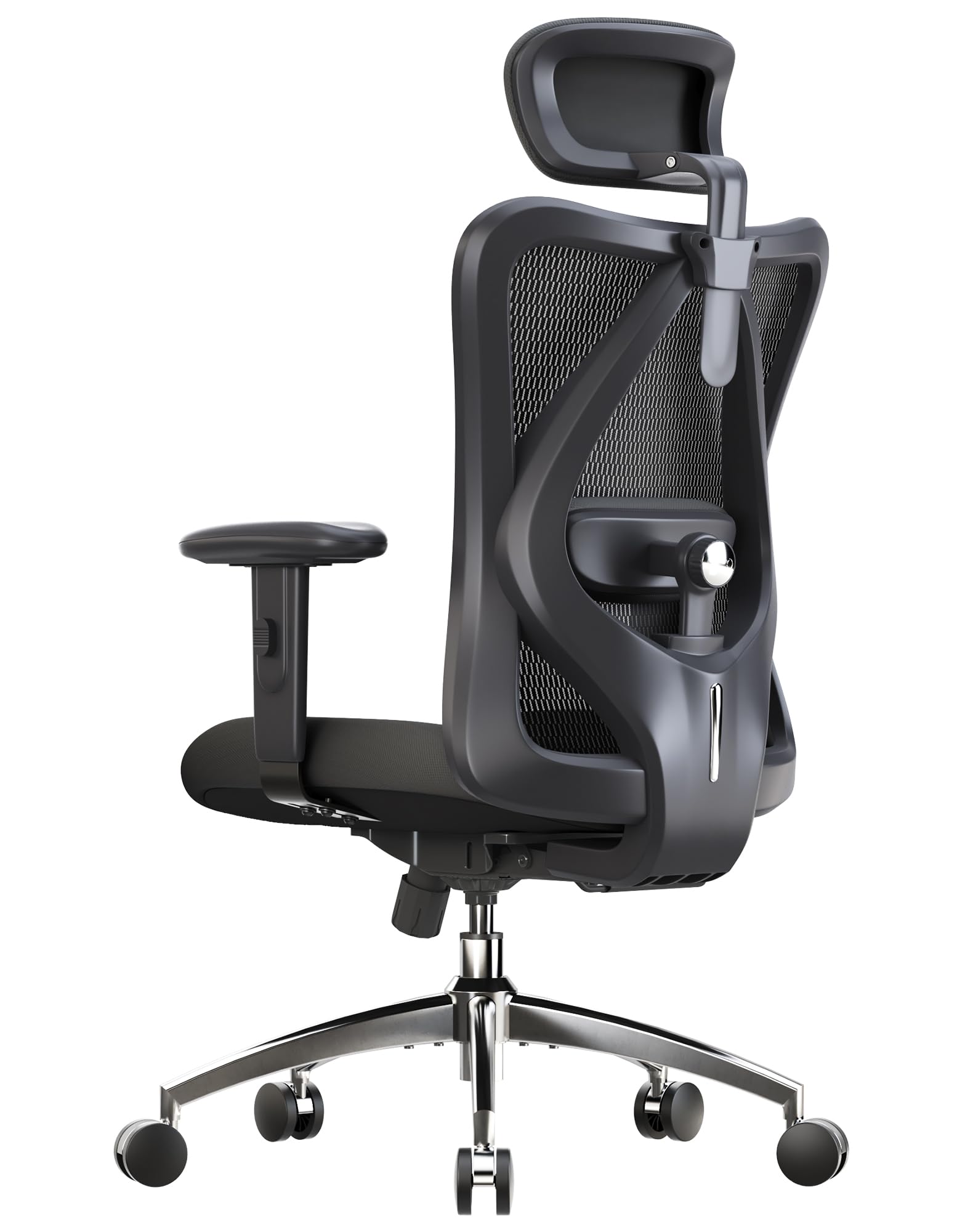 SIHOO M18 Ergonomic Office Chair for Big and Tall People Adjustable Headrest with 2D Armrest Lumbar Support and PU Wheels Swivel Tilt Function Black