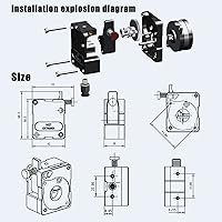 Vista 7 de Super Light Actualizado Acero endurecido Engranajes dobles HGT extrusora universal Bowden Direct Drive Compatible con NEMA14 36MM Ender 3 V2 PRO 5