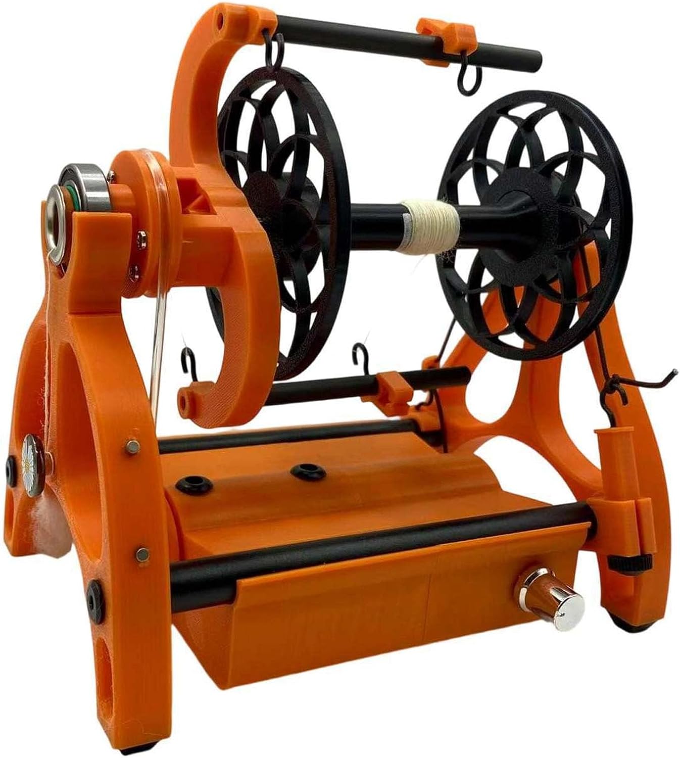 Smart Yarn Spinner Machine, Electric Wheel with 120g Capacity, Foot Switch, 3 Spools, 12V High Torque Motor, Adjustable Speed, Forward/Reverse for Wool & Pet Hair Yarn Making
