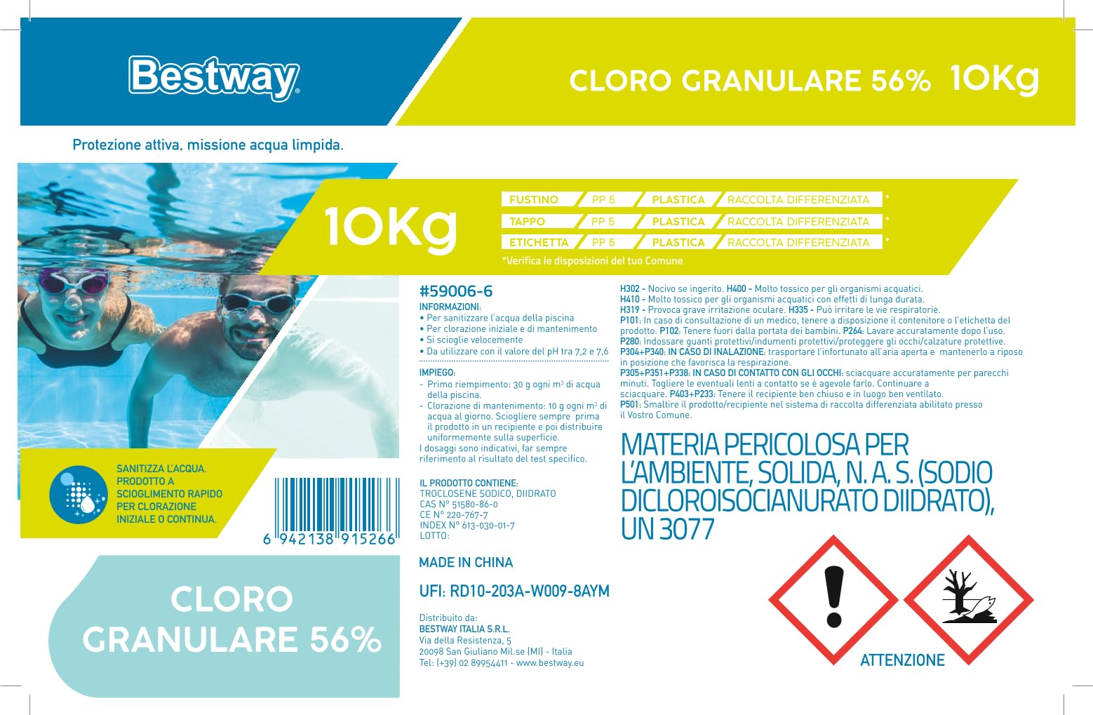 Bestway Cloro Granulare 56% 10 Kg