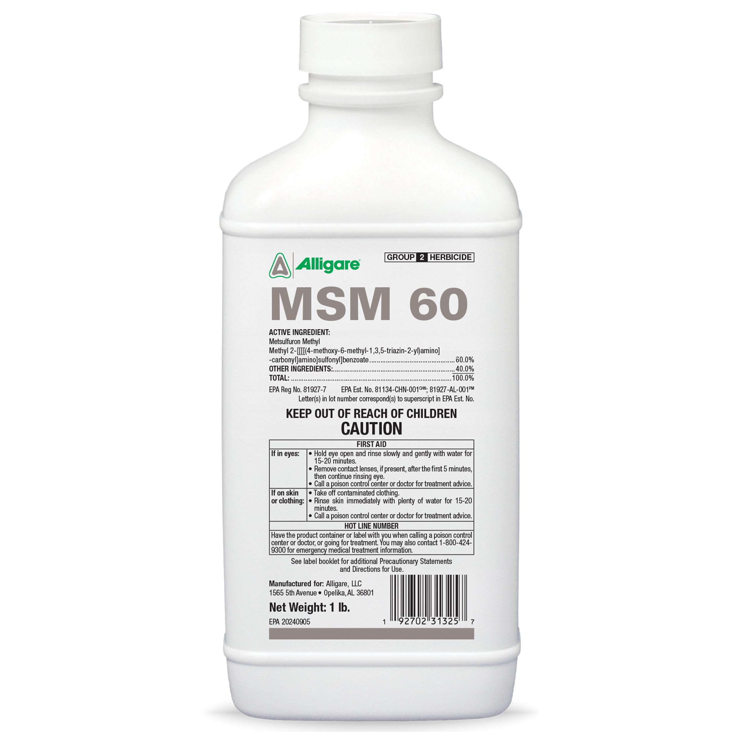 Amazon.com : ALLIGARE MSM Turf Herbicide 60 DF - Selective