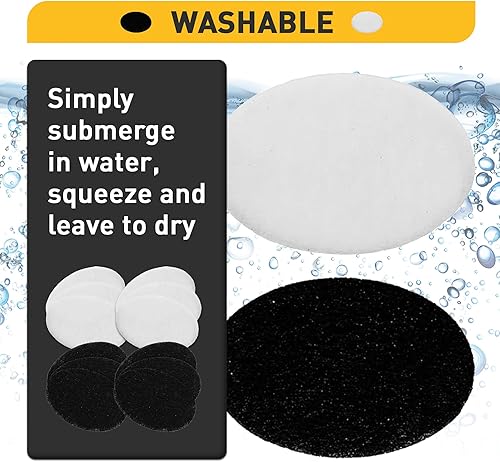 Miniatura 5 de 6 paquetes de filtros de repuesto de vapor de carbón y aceite, compatible con freidora eléctrica OVENTE de 2 litros, blanco y negro, 12 piezas en