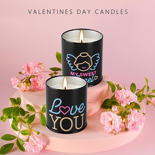 Miniatura 6 de Paquete de 2 velas de regalo para el día de San Valentín para mujeres, velas de cera de soja para el día de San Valentín, cumpleaños, regalos de