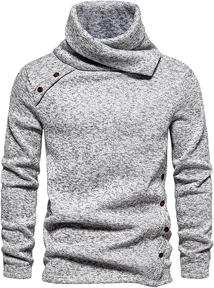 Jersey De Cuello Alto Para Hombre Con Media Cremallera - Forro Polar, Manga Larga, Cálido Y Suave, Corte Regular