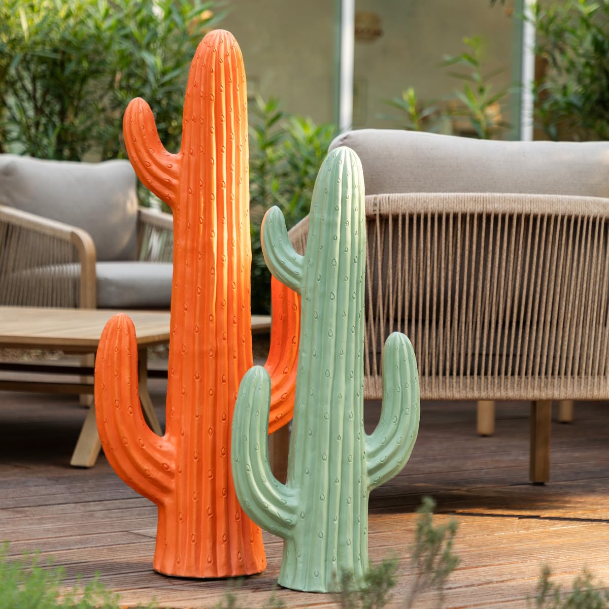 Atmosphera - Cactus déco extérieur Milo h.75cm magnésie Vert céladon