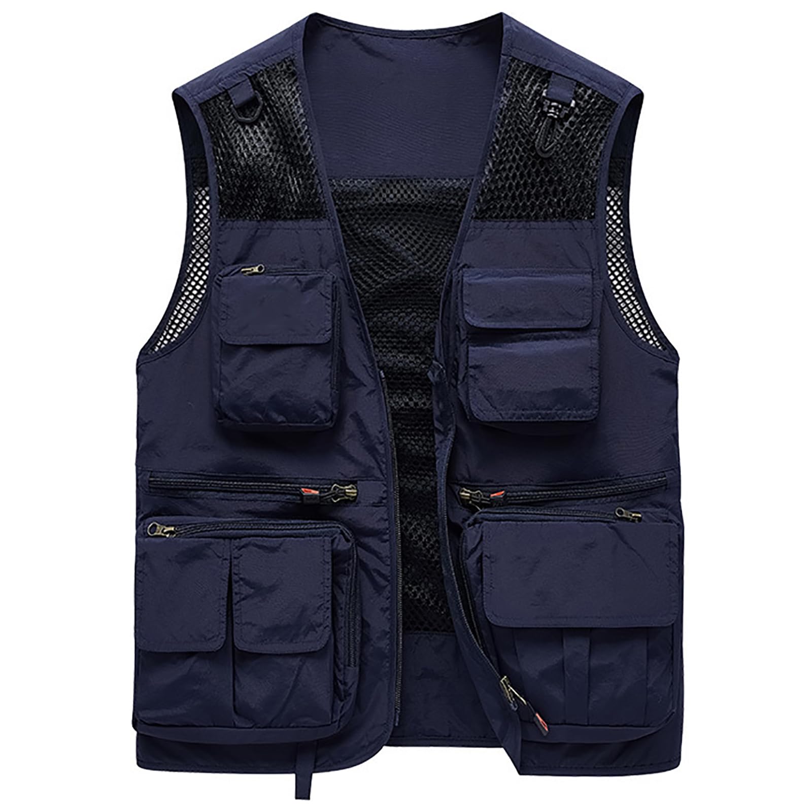 Mire Chaleco de Pesca Hombre Verano Secado Rápido Respirable Multi-Bolsillos Chaleco para Fotografía Caza Alpinismo(Size:Metro,Color:Azul)