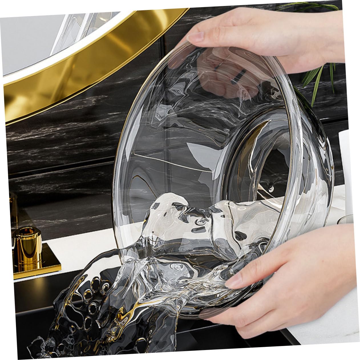 Vasque En Plastique Transparent Bassin De Lavage Nettoyant Pour Le Visage Bassine De Shampoing Seau De Lavage Lavabo De Salle De Bain Plat Bol De Légumes De Bébé Nettoyage