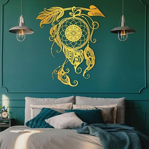 Miniatura 2 de Decoración de pared de metal atrapasueños, decoración de pared grande y bohemia, atrapasueños bohemio, diseño de atrapasueños, decoración de pared