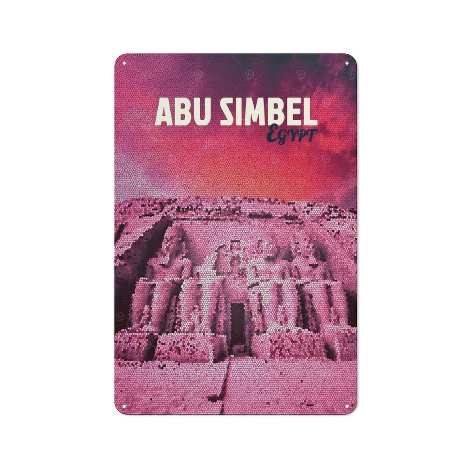 Junmoney Style-3 Rustic Metal Sign With Abu Simbel Mosaic Design 30X20cm, Country Vintage Cottage Wall Art For Kitchen, Cottage, Porch Or Garden Room