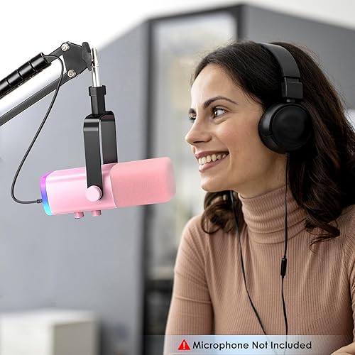 Vista 13 de YOUSHARES Soporte de brazo de brazo de micrófono para FIFINE K688, AM8, A6T, T669, Shure SM7B/MV7+/MV6, brazo de tijera ajustable con gestión