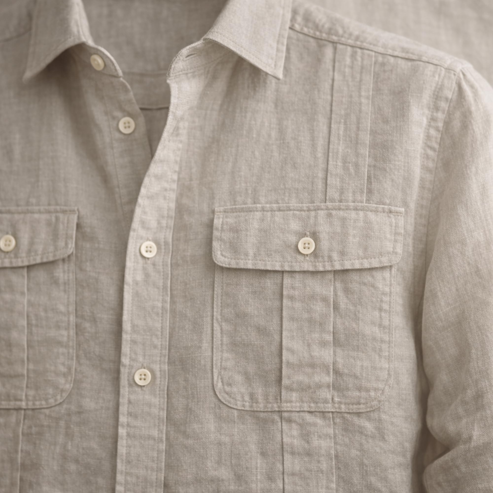 Chemise guayabera en lin pour homme, manches longues avec 4 poches et sacoches style cubain décontracté, pour plage, été et mariage, respirante et légère