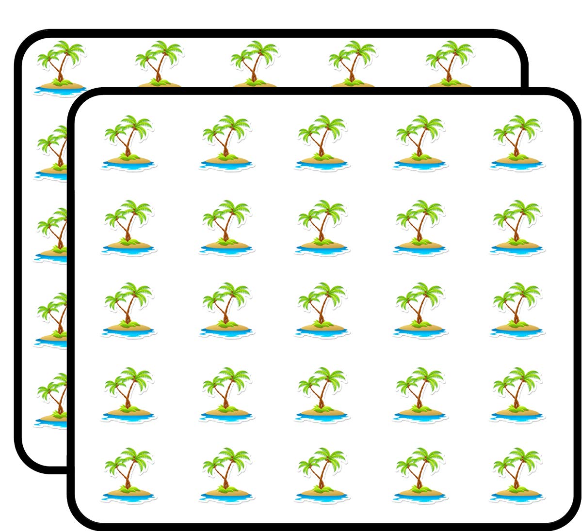 Island with Palm Trees Sticker for Scrapbooking Waterproof Vinyl Stickers for Water Bottle, Laptop & Phone Case 50 Pack