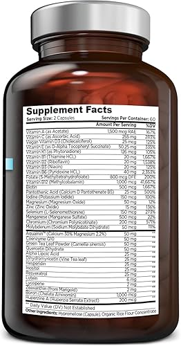 Miniatura 2 de Ultimate Daily Multivitamin para mujeres y hombres, incluye 34 ingredientes esenciales vitamina A, vitamina C, vitamina D y E, vitamina B12, B6,