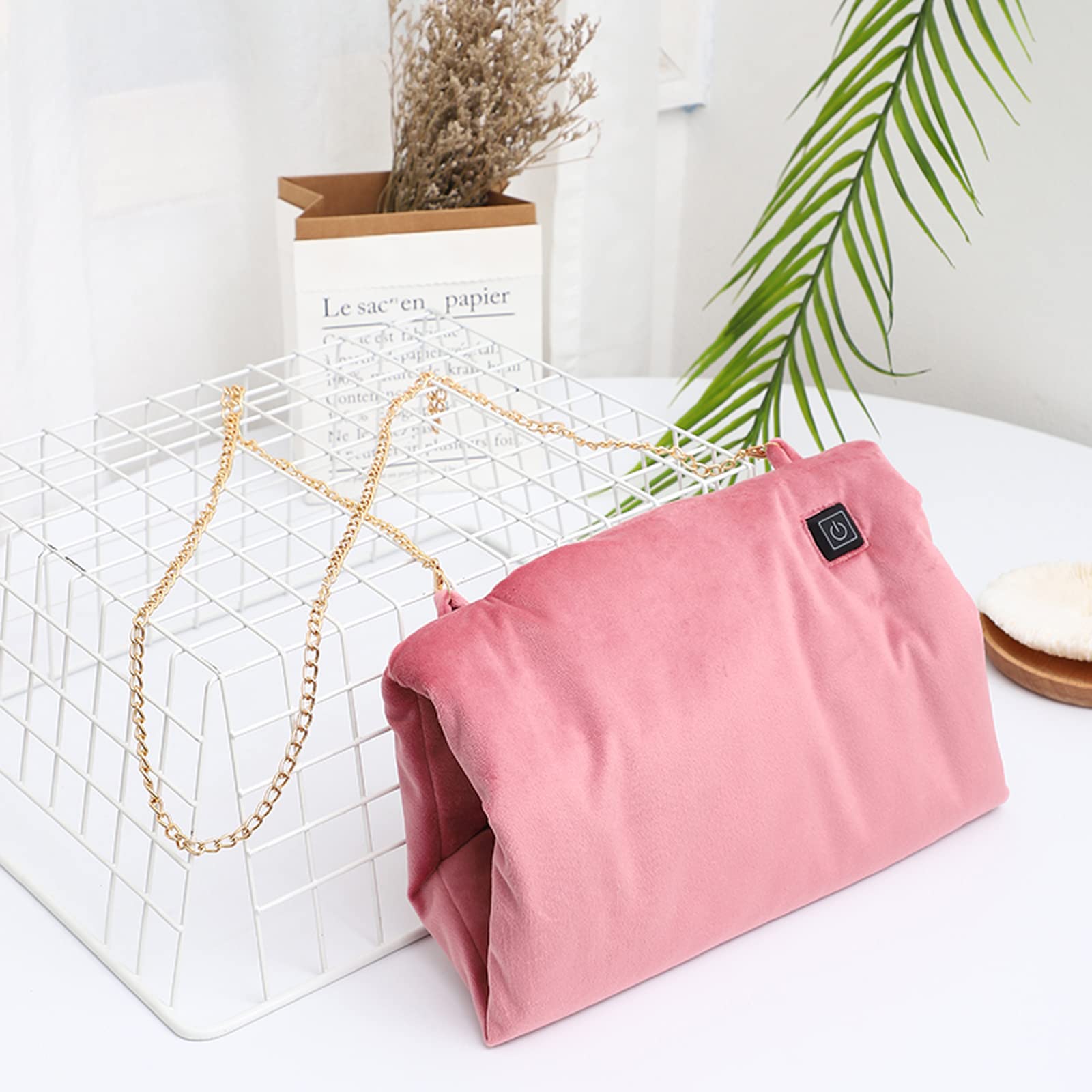 Manguito de Mano con calefacción eléctrica Almohadilla de calefacción eléctrica USB Ajustable Bolsa de Calentador de Manos Bolsa de Calentador de Manos Suave de Terciopelo Multiusos Cojín de Asiento