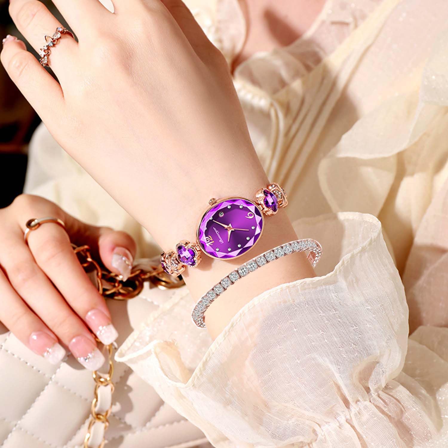Orologio da donna con cinturino a forma di foglia