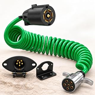 LATCH.IT 7 Pin to 6 Pin Trailer Adapter V2.0 | Weatherproof 7 pins to 6 pin Trailer Cable | Wire Stretches up to 8-feet! | 6 Pins to 7 Pin Trailer Adapter | Perfect Solution for Your Towing Rig