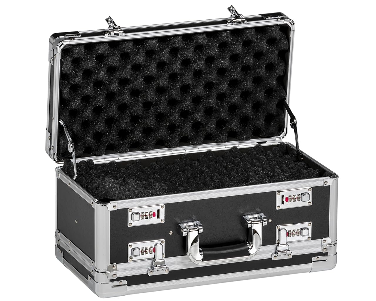 FC 045 Twin XL Transportkoffer, Doppel-Waffenkoffer, Meß- und Prügerätekoffer, Musterkoffer; Schwarz/Alu
